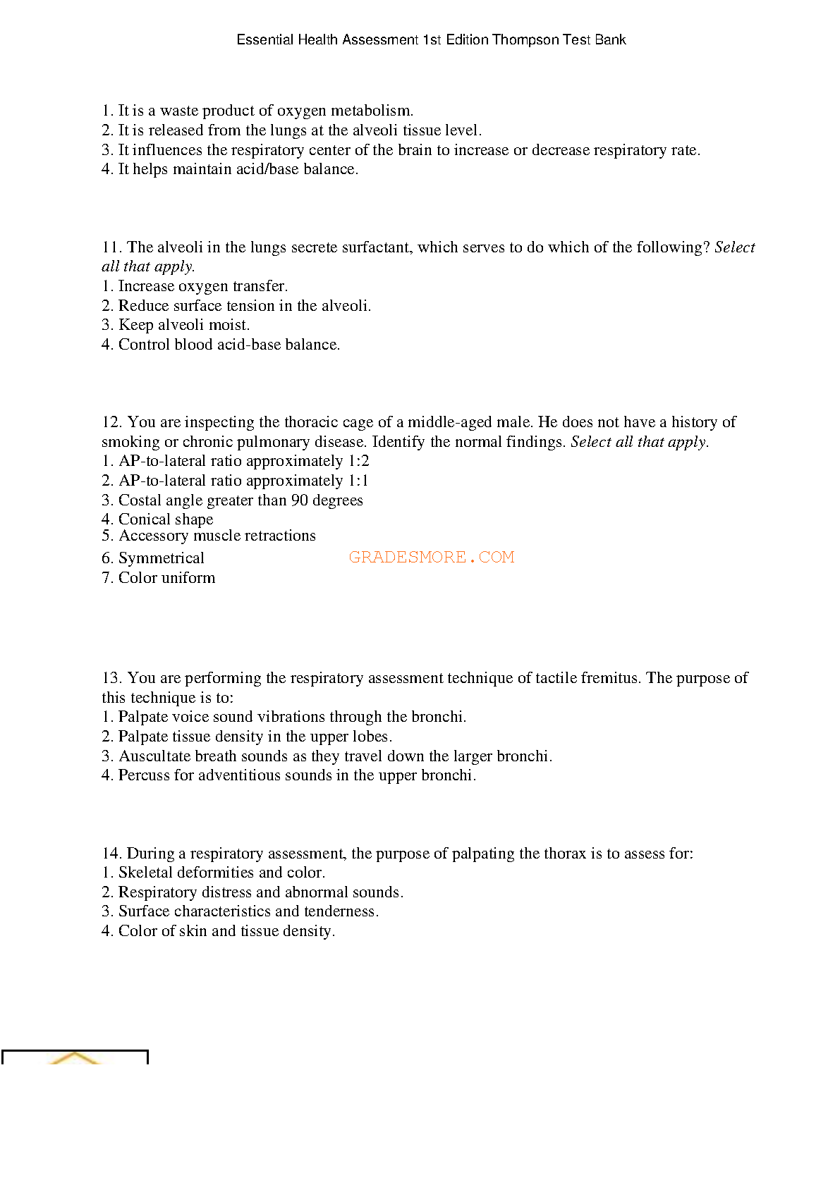 Essential Health Assessment 1st Edition TEST BANK IMG-1