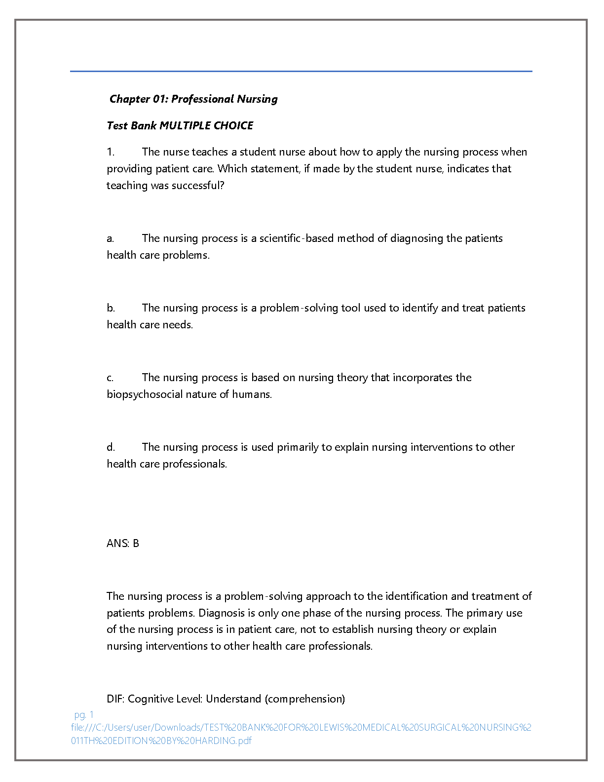 Medical Surgical Nursing Test Bank 2026/27