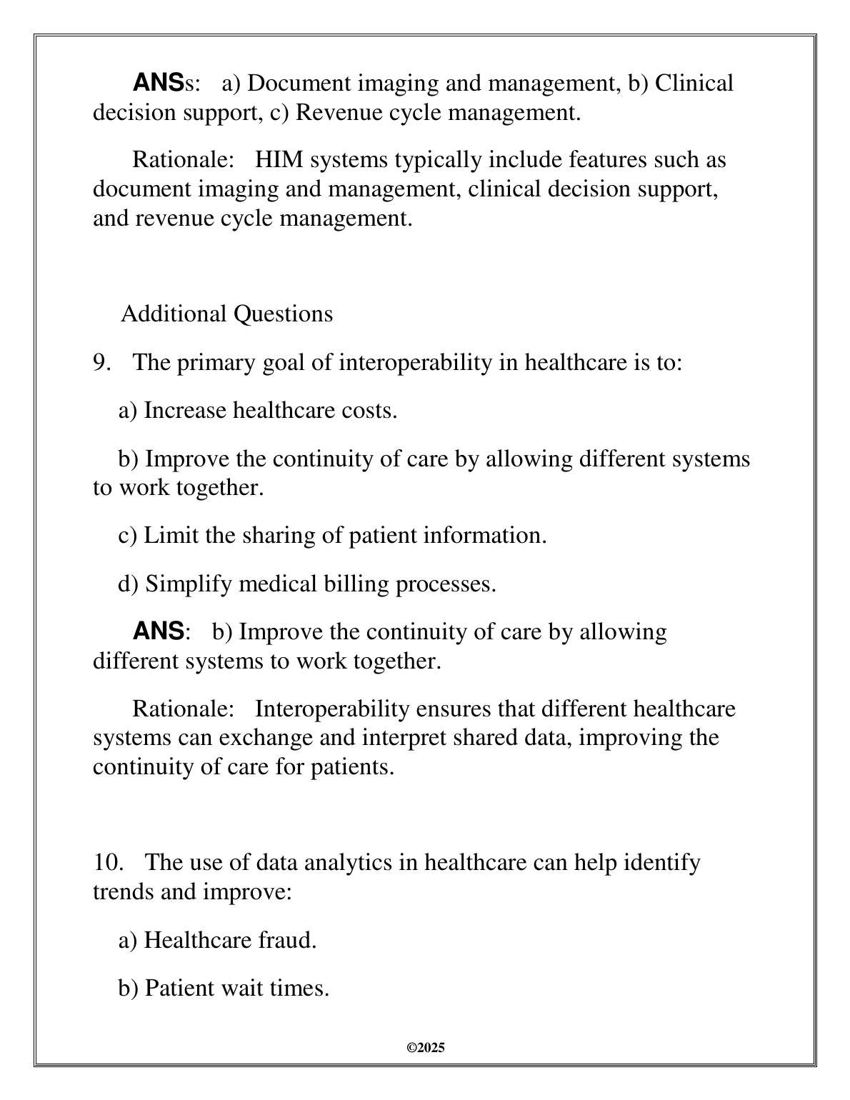WGU HIM 3205 Healthcare System Apps Test Bank