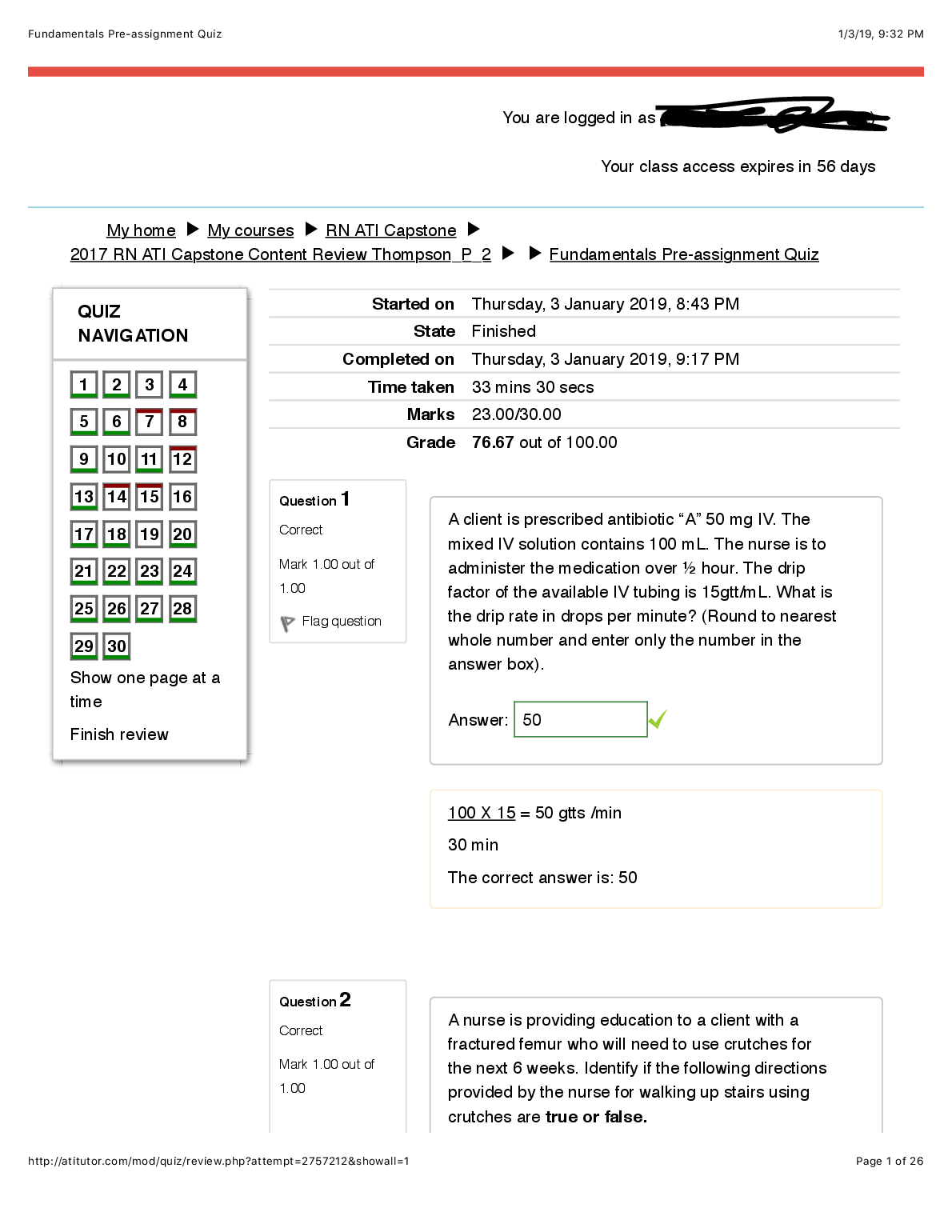 RN ATI Capstone Practice Quiz 2026/2027