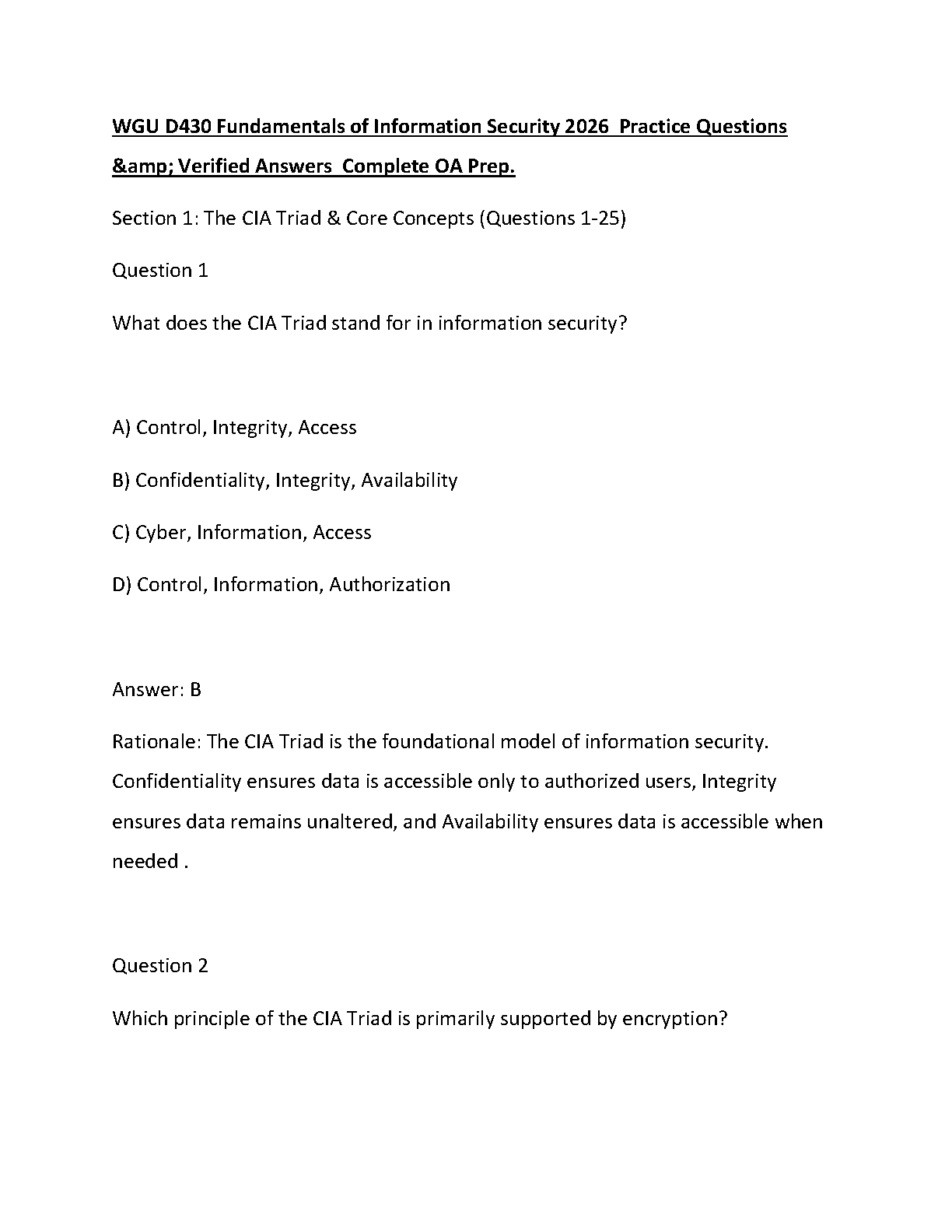 WGU D430 Info Sec 2026 OA Practice Qs & Answers IMG-1
