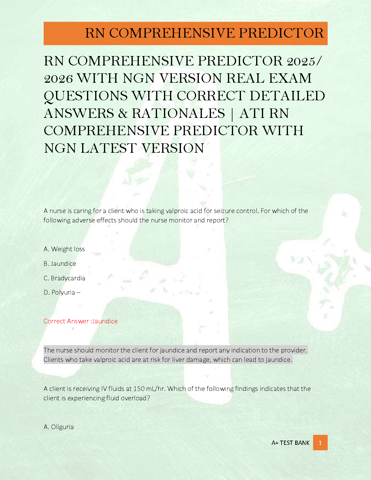 ATI RN Predictor NGN Test Bank 2025/2026 Questions and Answers IMG-1