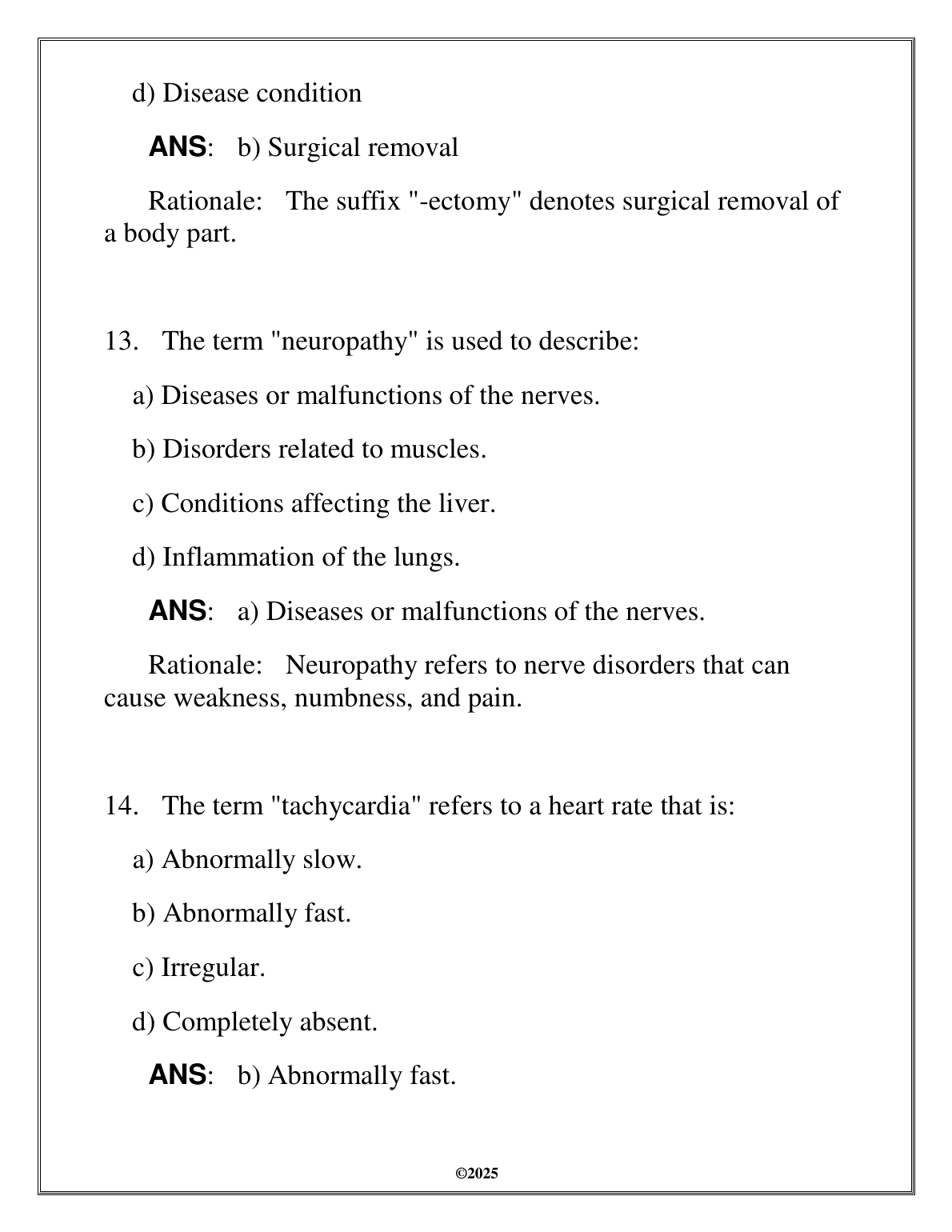 WGU C804 HIM 2150 Medical Terminology Test Bank 2025 IMG-3