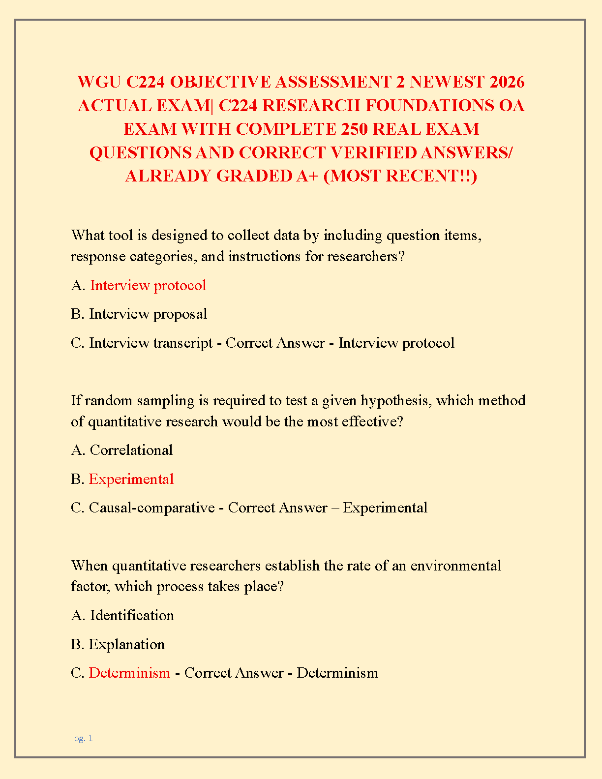 WGU C224 Research Foundations OA2 Study Guide 2026 IMG-1