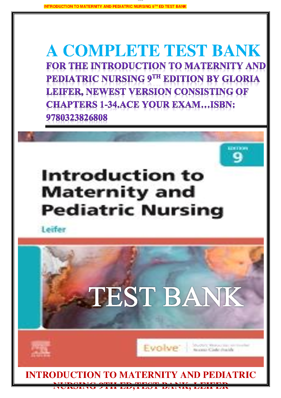 Maternity and Pediatric Nursing 9e Test Bank 2026/27 IMG-1