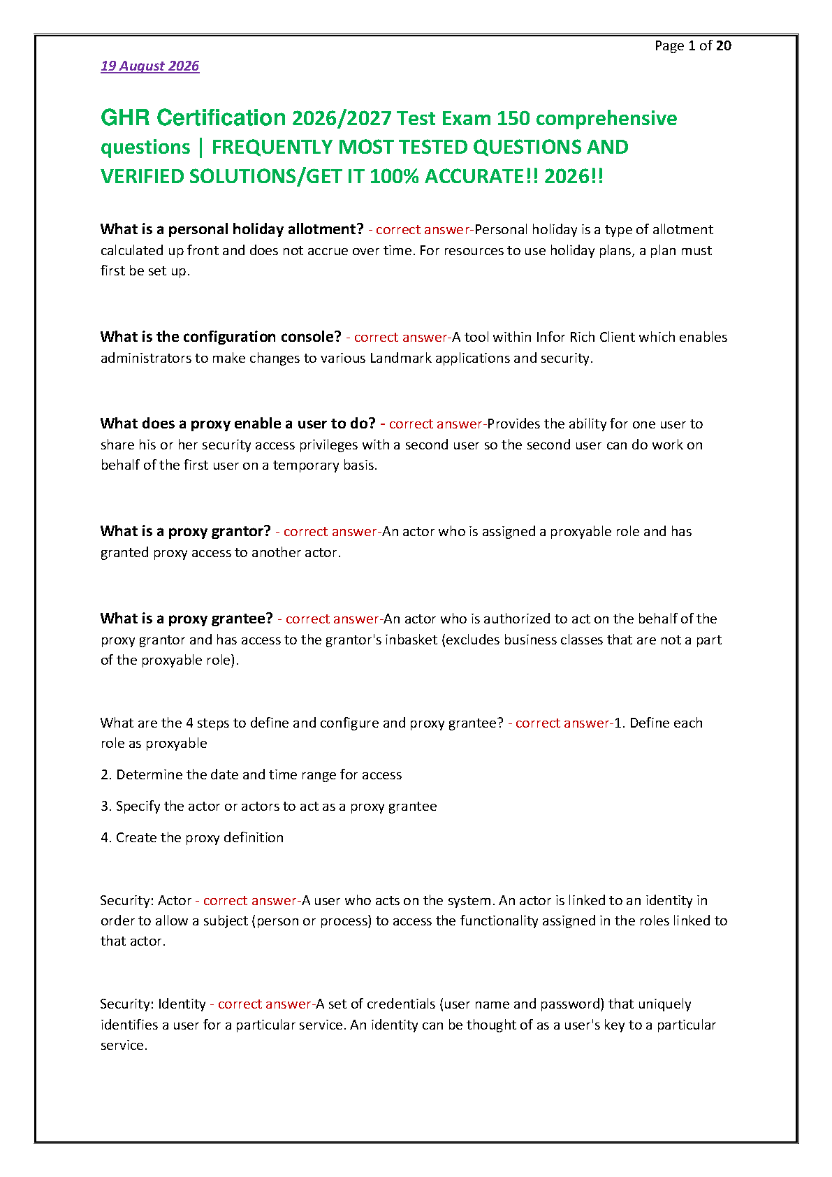 GHR Certification Exam Guide 2026 Infor Lawson HR IMG-1