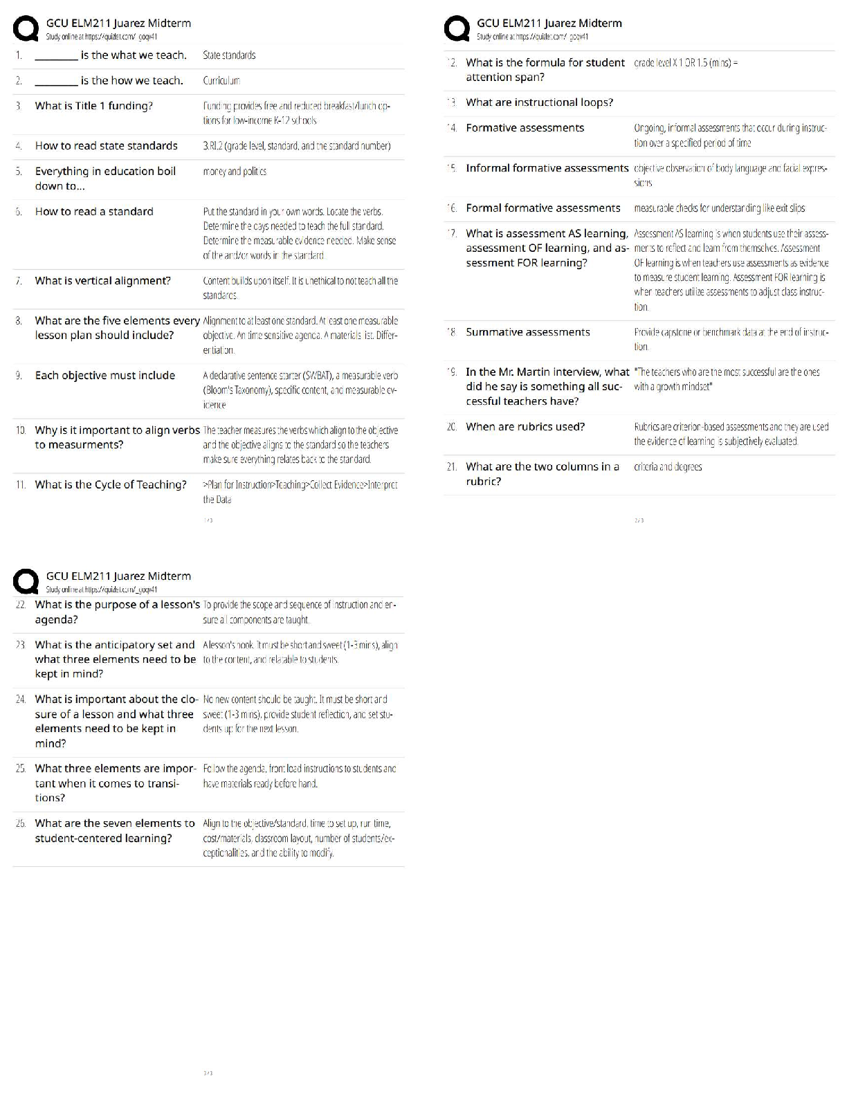 ELM211 Midterm Study Guide: GCU Questions & Answers 2026/27 IMG-1