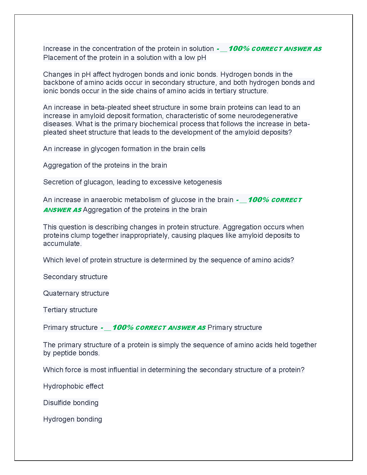 WGU C785 Biochemistry Test Bank 2026 Verified Answers