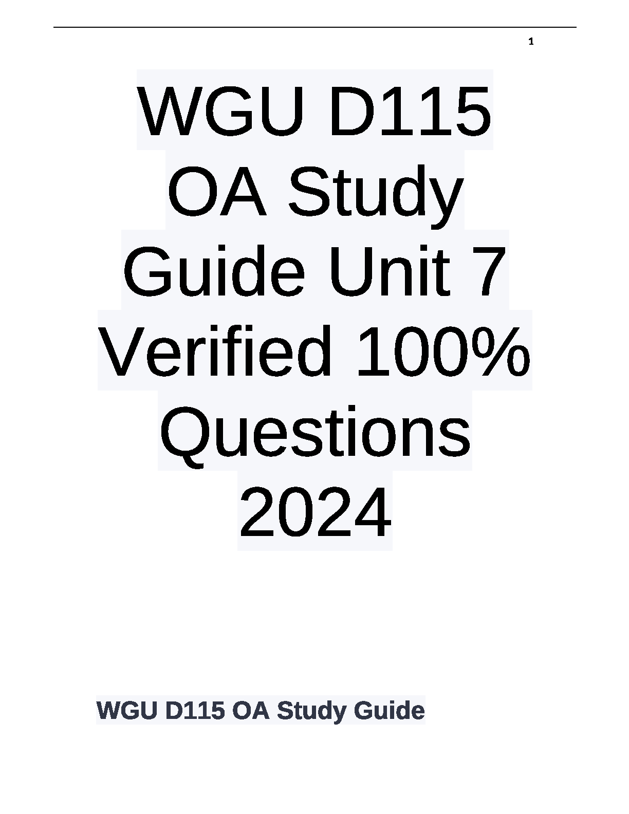 WGU D115 OA Unit 7 Study Guide: Verified Q&A IMG-1