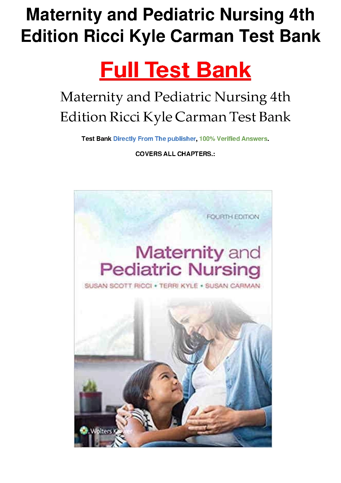 Ricci Maternity & Pediatrics Test Bank 2026/27 IMG-1