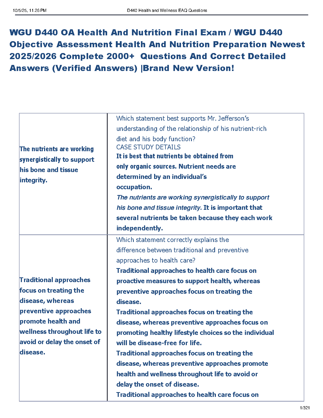 WGU D440 Health Nutrition OA Test Bank 2025 IMG-1