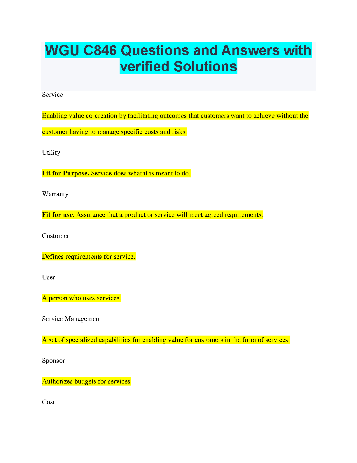 WGU C846 Questions, Answers & Verified Study Guide 2024-2025 IMG-1