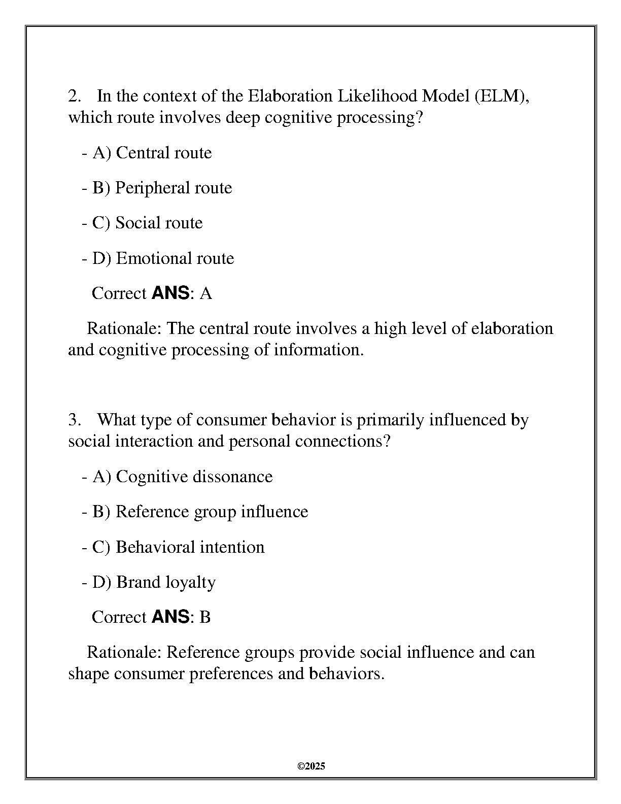 WGU HLTH 3550 Consumer Behavior Exam Review Q&A