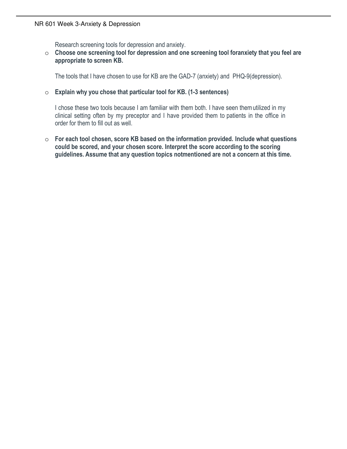 NR 601 Week 3 Anxiety Depression Screening Tools 2023 Solution IMG-1