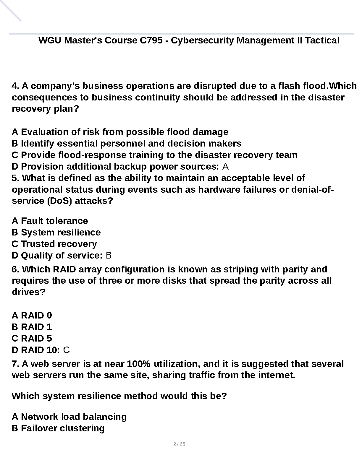 WGU C795 Cybersec Mgmt II Test Bank 2024/2025 Q&A Guide IMG-3