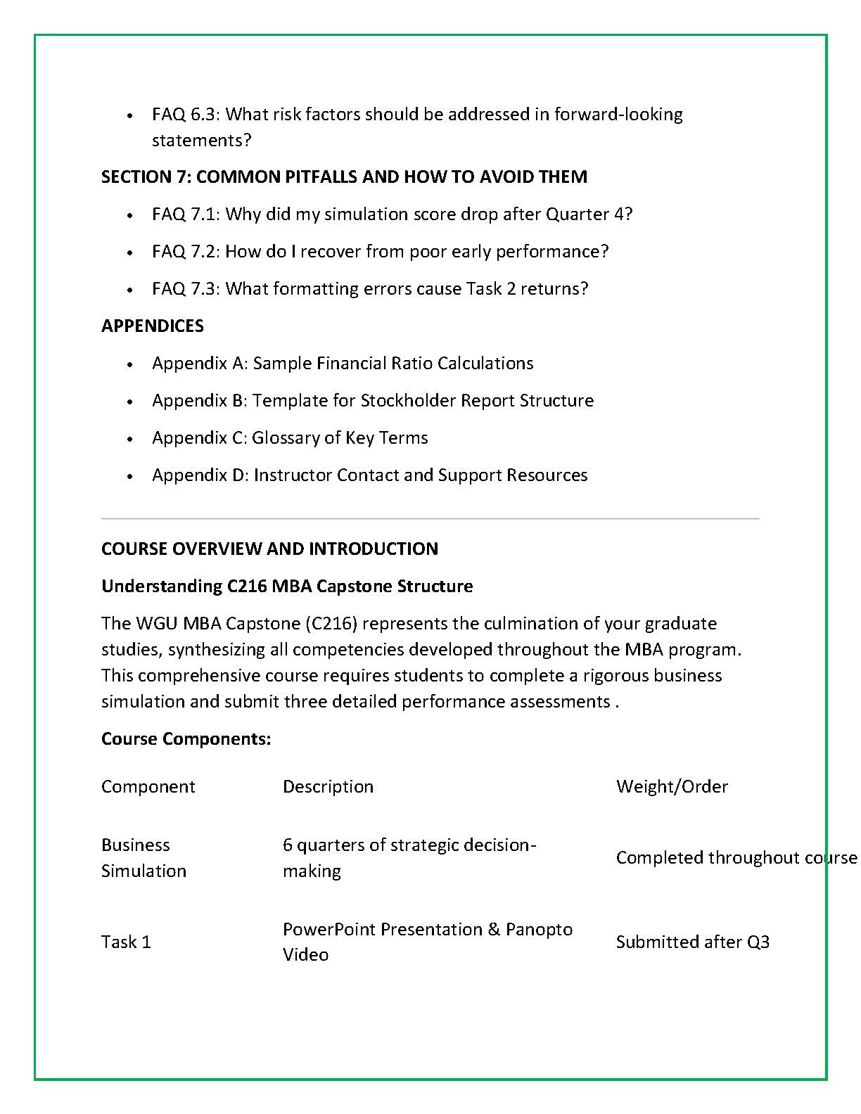 WGU C216 MBA Capstone Task 2 Stockholder Report Solution 2025 Guide IMG-3