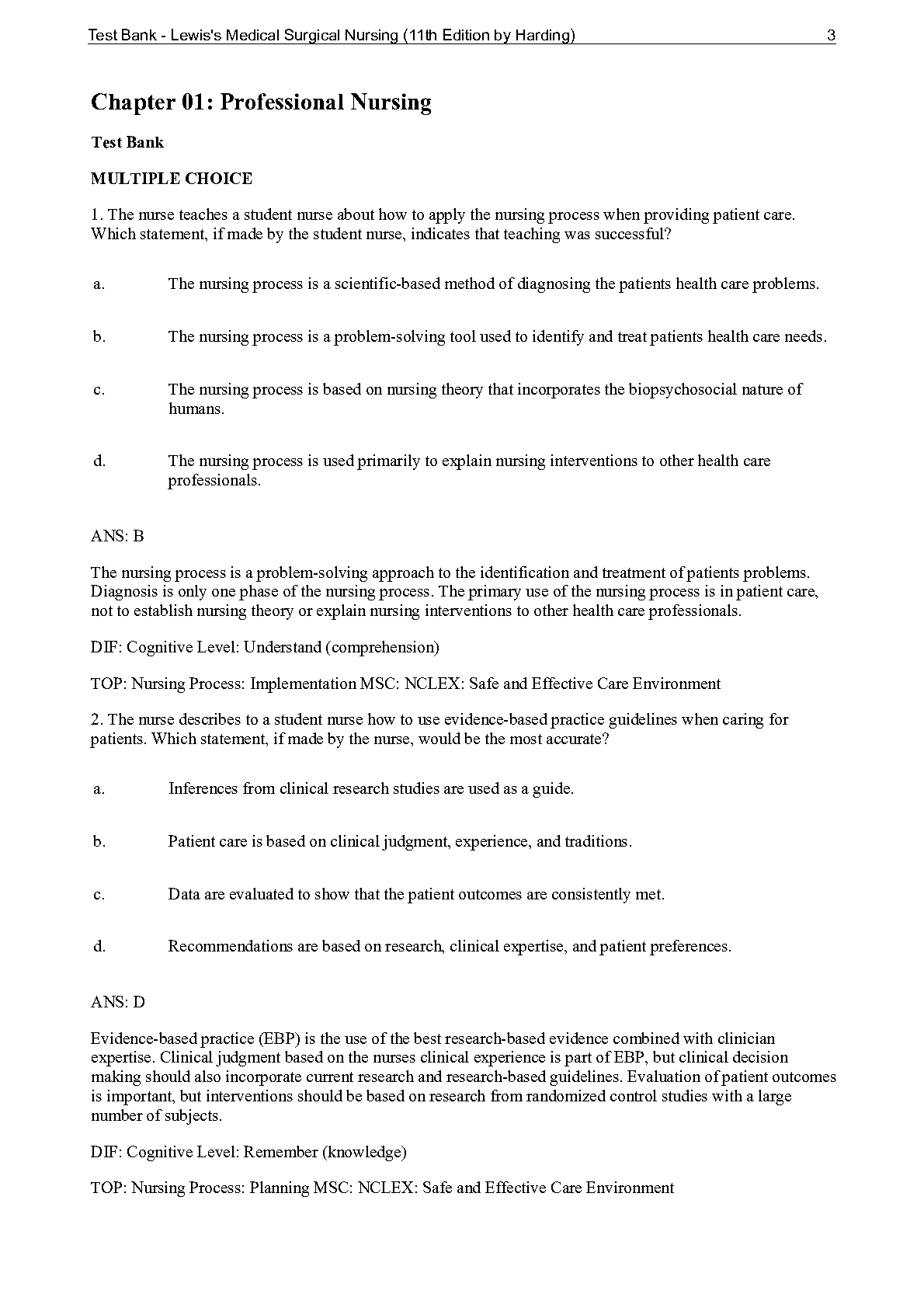 Lewis Med-Surg Test Bank 2026/27 | 11th Ed Exam Prep Guide IMG-3