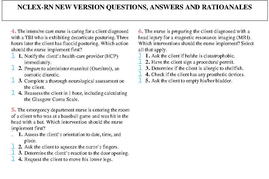 NCLEX-RN Test Bank: Head Injury & Neurological Disorders IMG-3
