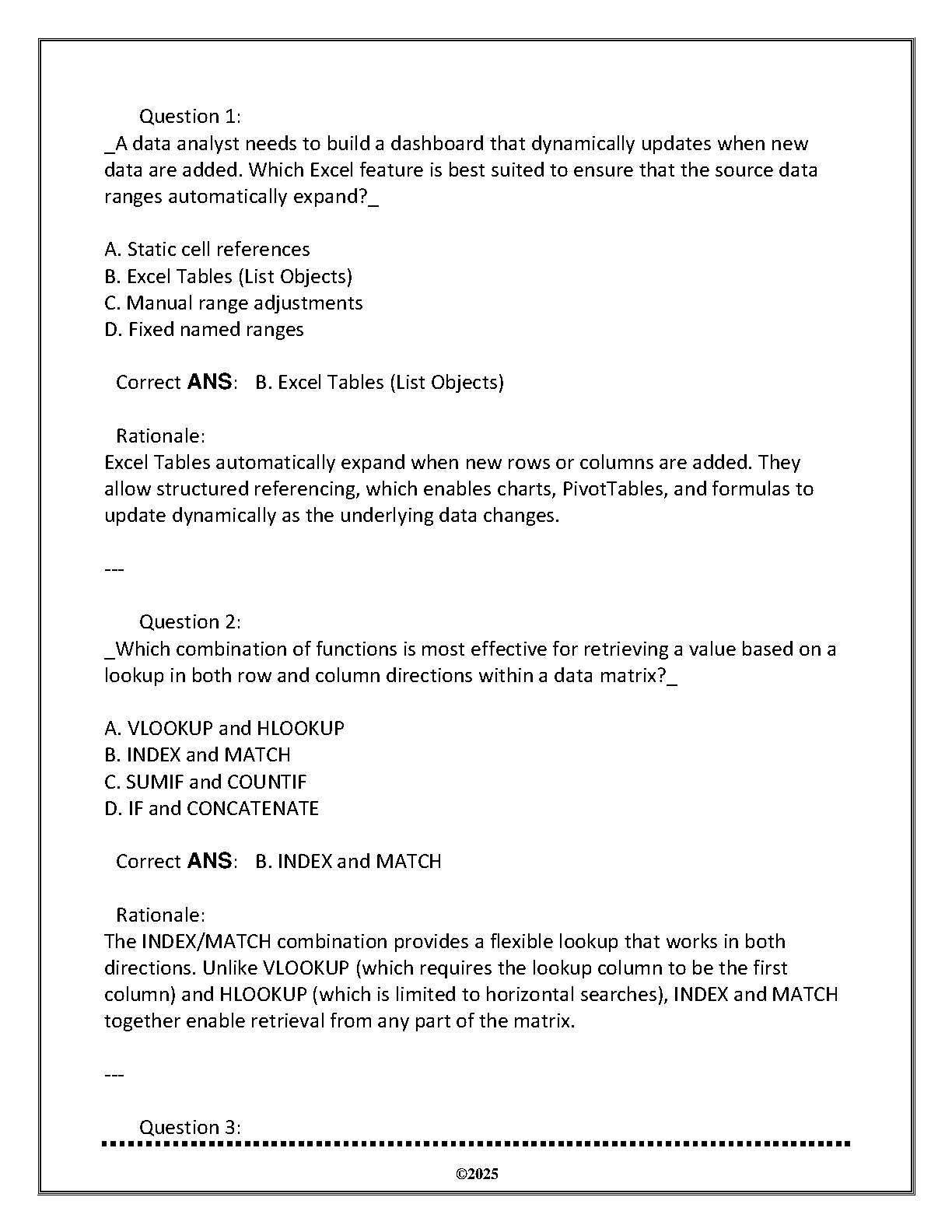 BUS 2250 Spreadsheet Exam Prep Guide WGU 2025