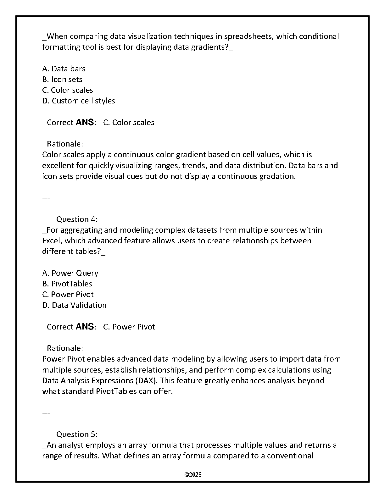 BUS 2250 Spreadsheet Exam Prep Guide WGU 2025 IMG-3