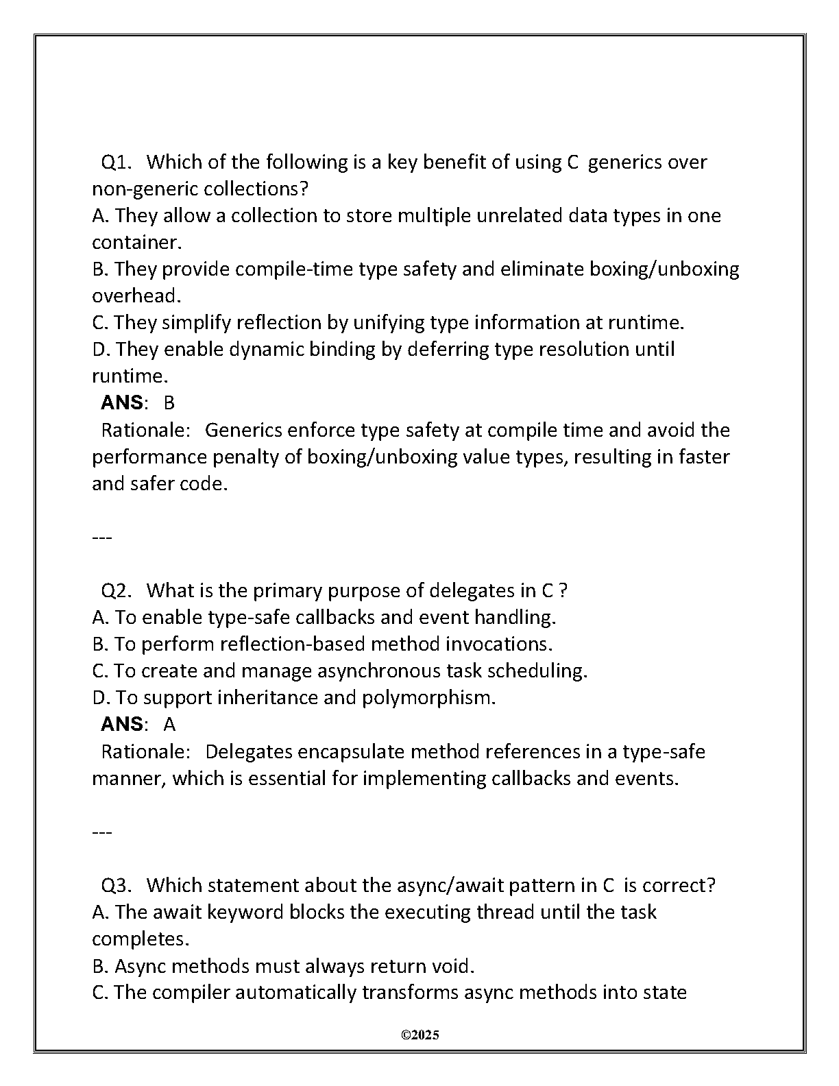 WGU C968 Software I - C Test Bank 2025 Final Exam Q&A