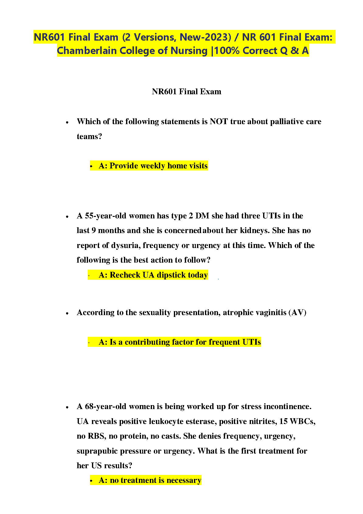 NR 601 Final Exam Test Bank 2023 Chamberlain Nursing IMG-1