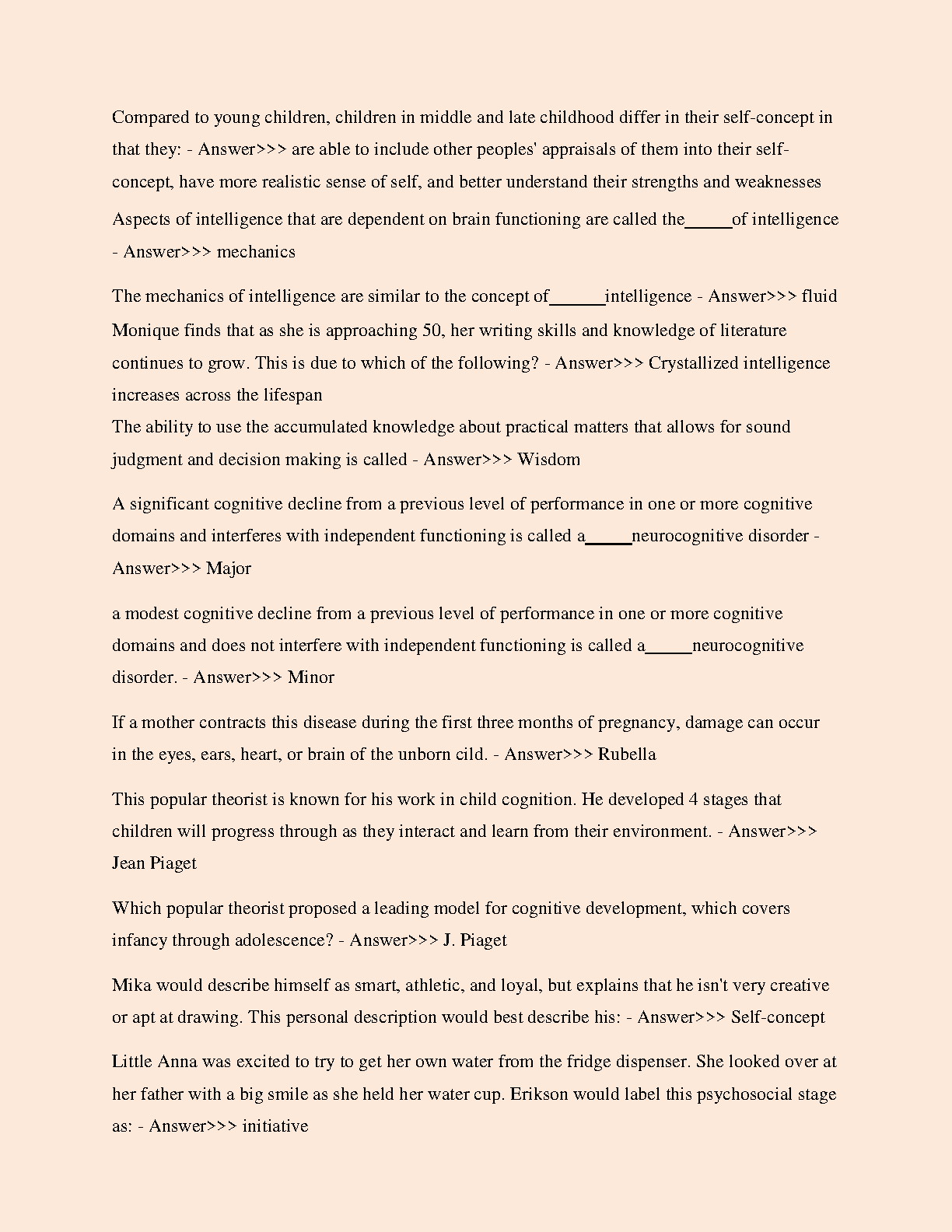 WGU D202 Human Growth Dev Study Guide 2024-25