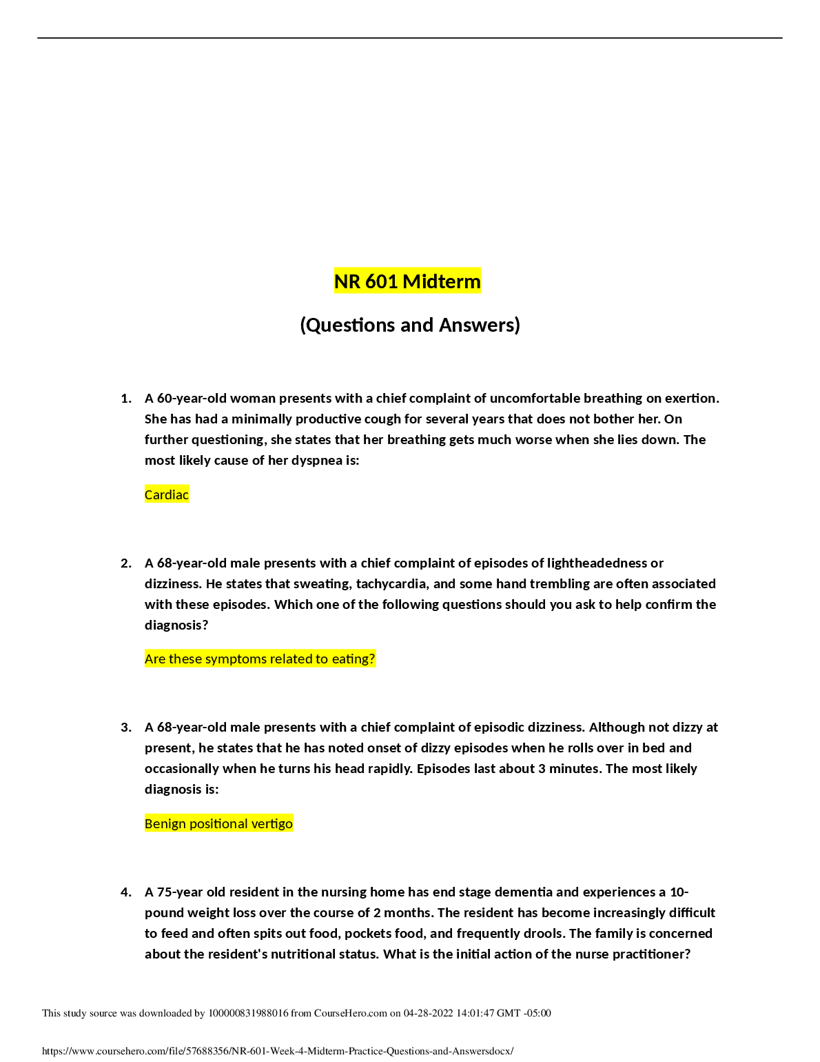 NR 601 Midterm Questions And Answers 2023 A Plus Guide