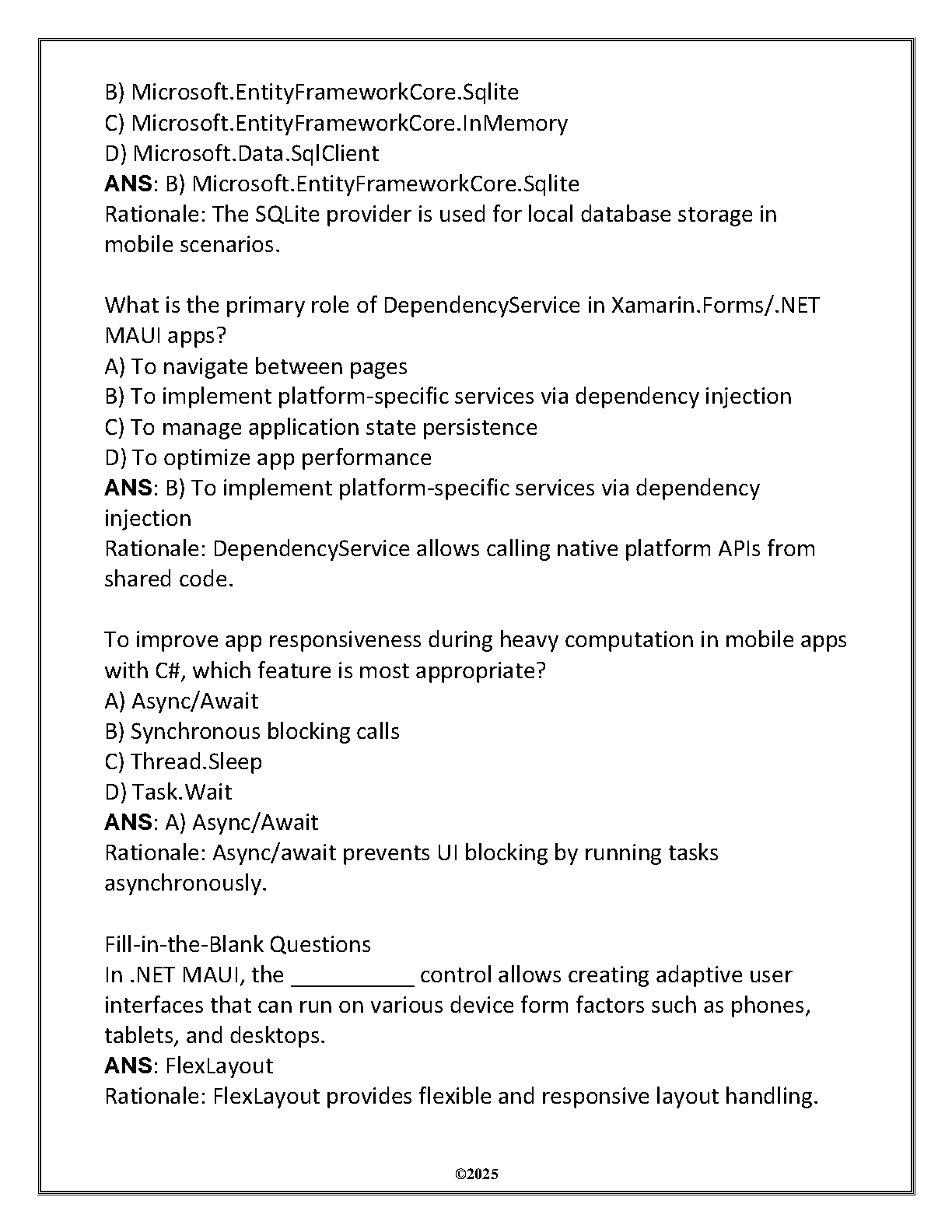 WGU C971 Mobile App Dev C# Final Exam Test Bank IMG-3