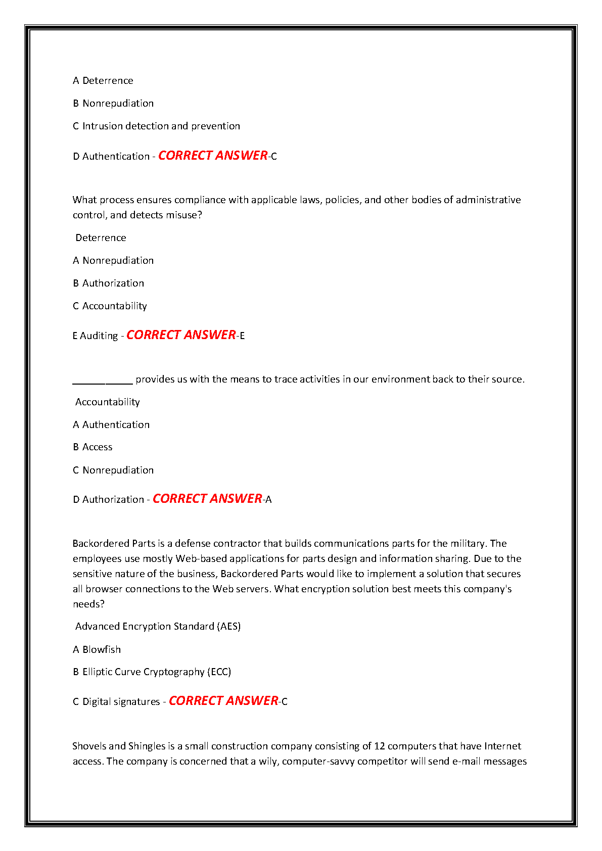 WGU D430 InfoSec Exam Questions and Answers 2025-2026