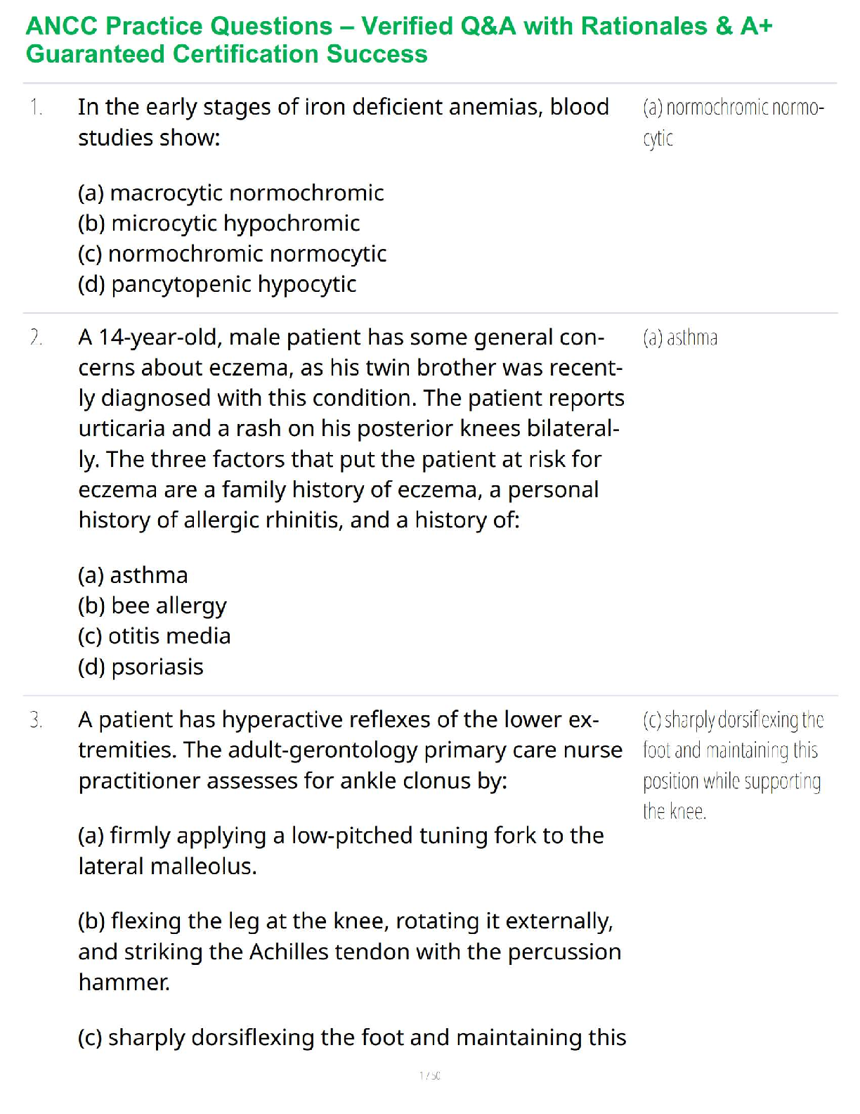 ANCC Exam Study Guide 2026: Q&A and Rationales IMG-1