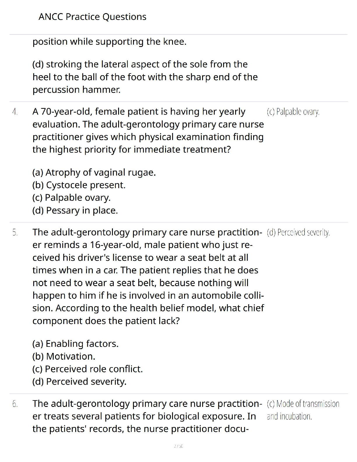 ANCC Exam Study Guide 2026: Q&A and Rationales