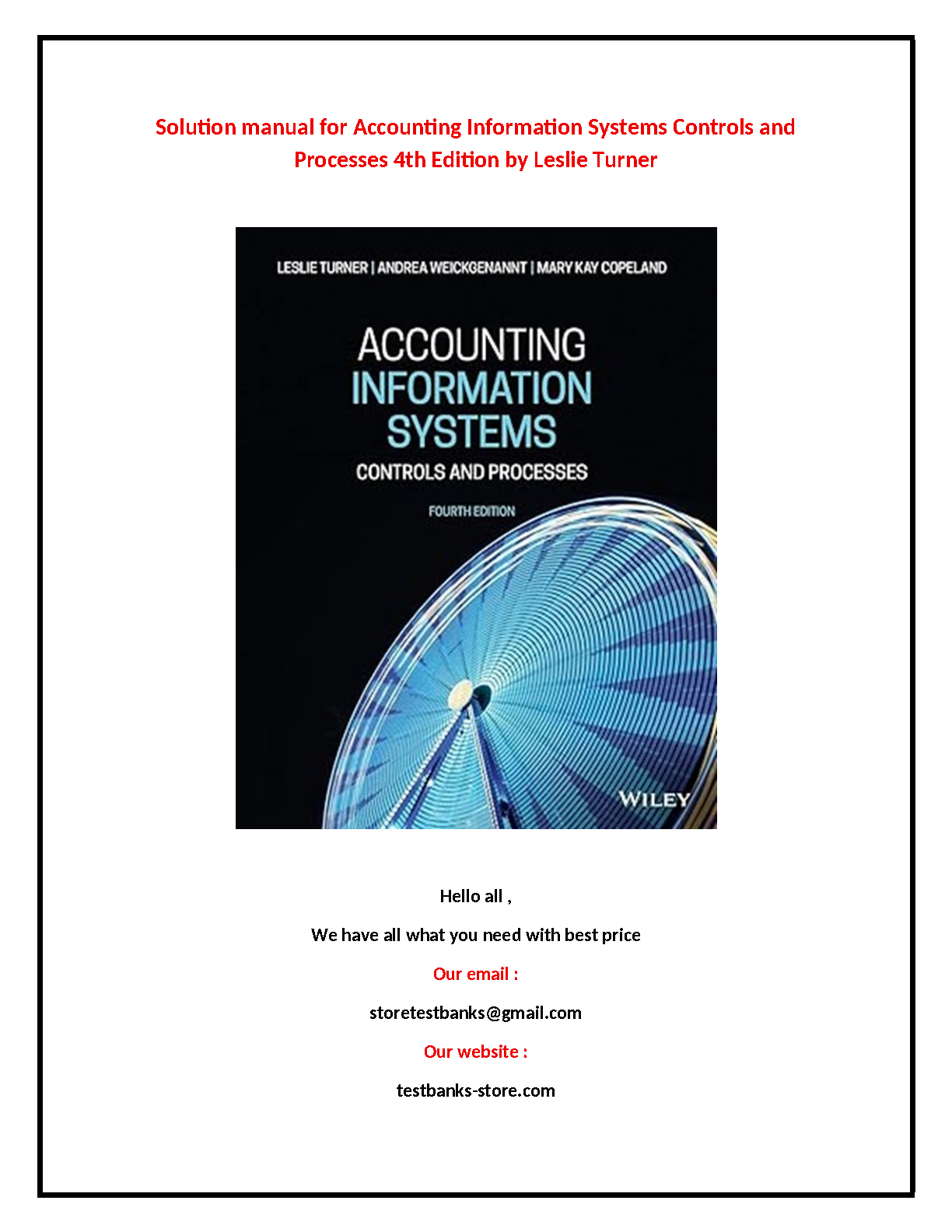 Accounting Information Systems: Controls and Processes