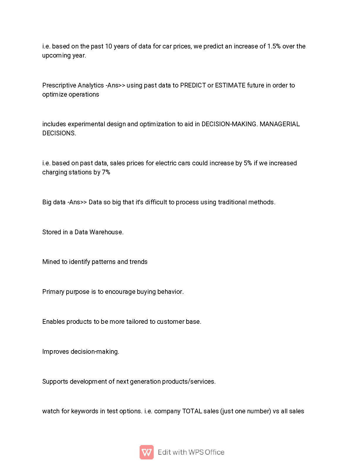 WGU C207 Data Driven Decision Making OA Test Bank 2025
