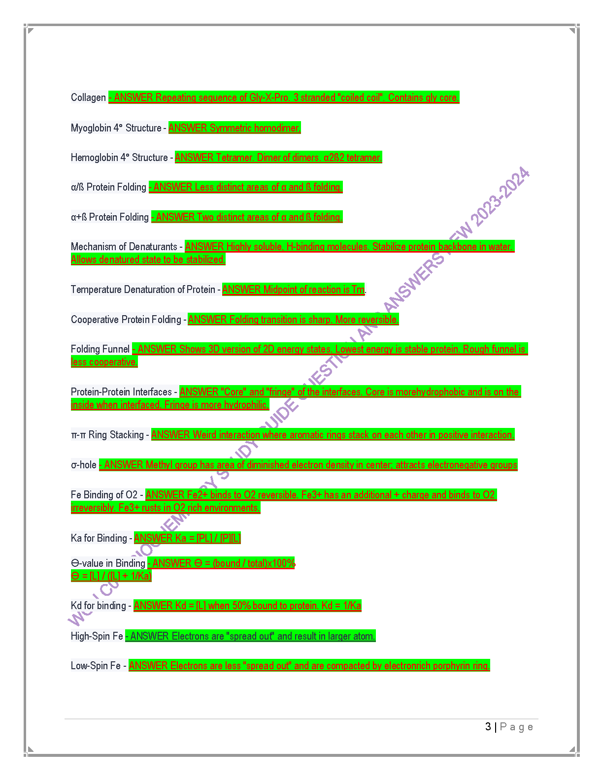 WGU C001 Biochemistry Study Guide Q&A 2023-24 IMG-3