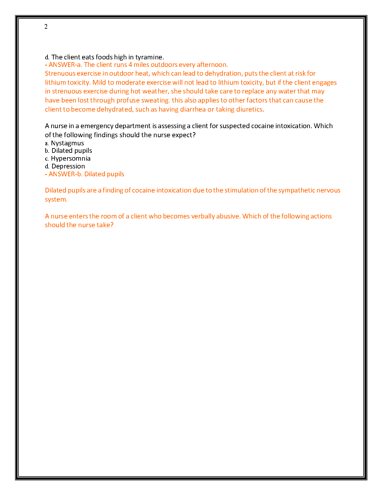 ATI RN Mental Health Psych Exam Prep 2025/2026 Questions and Answers