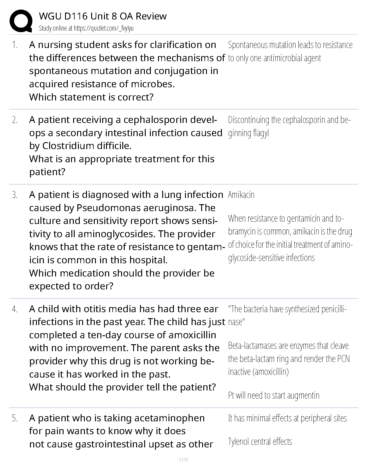 WGU D116 Unit 8 OA Review for Microbiology & Pharm IMG-1