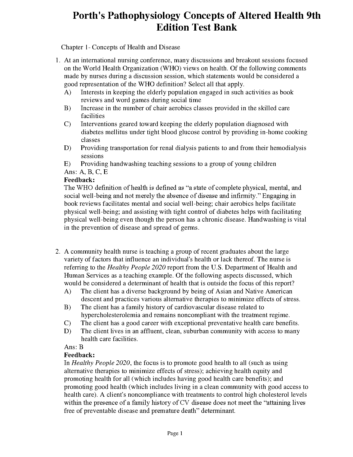 Porths Pathophysiology 9e Test Bank 2026/27 IMG-1