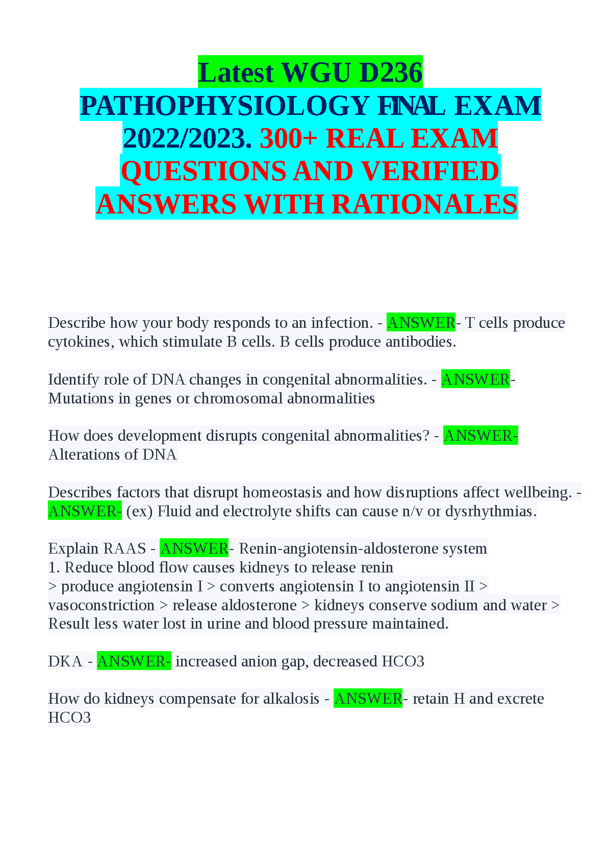 WGU D236 Pathophysiology Final Exam Questions IMG-1