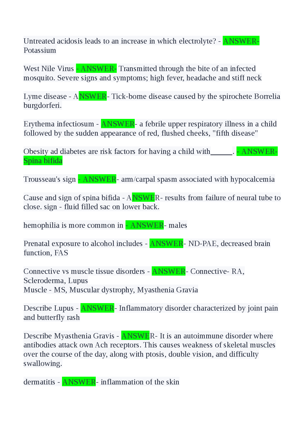 WGU D236 Pathophysiology Final Exam Questions