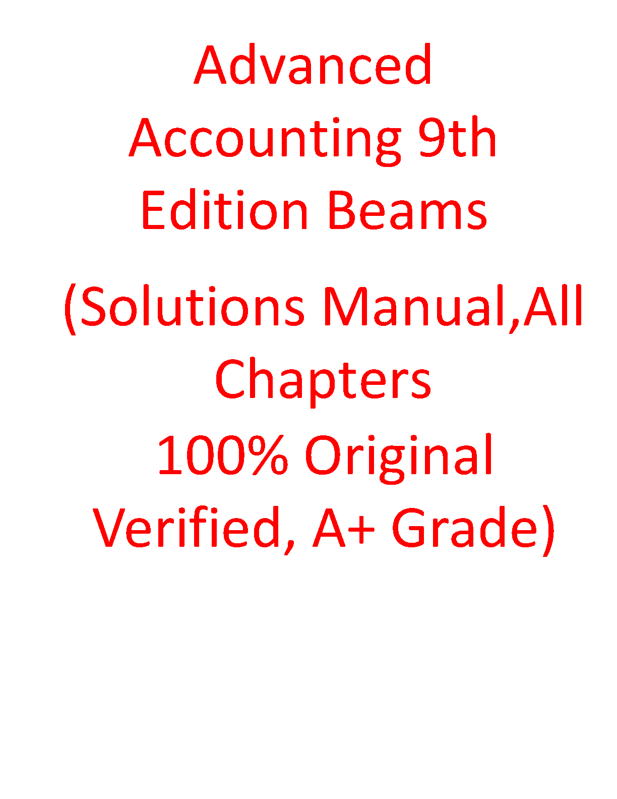Advanced Accounting, 9th Edition