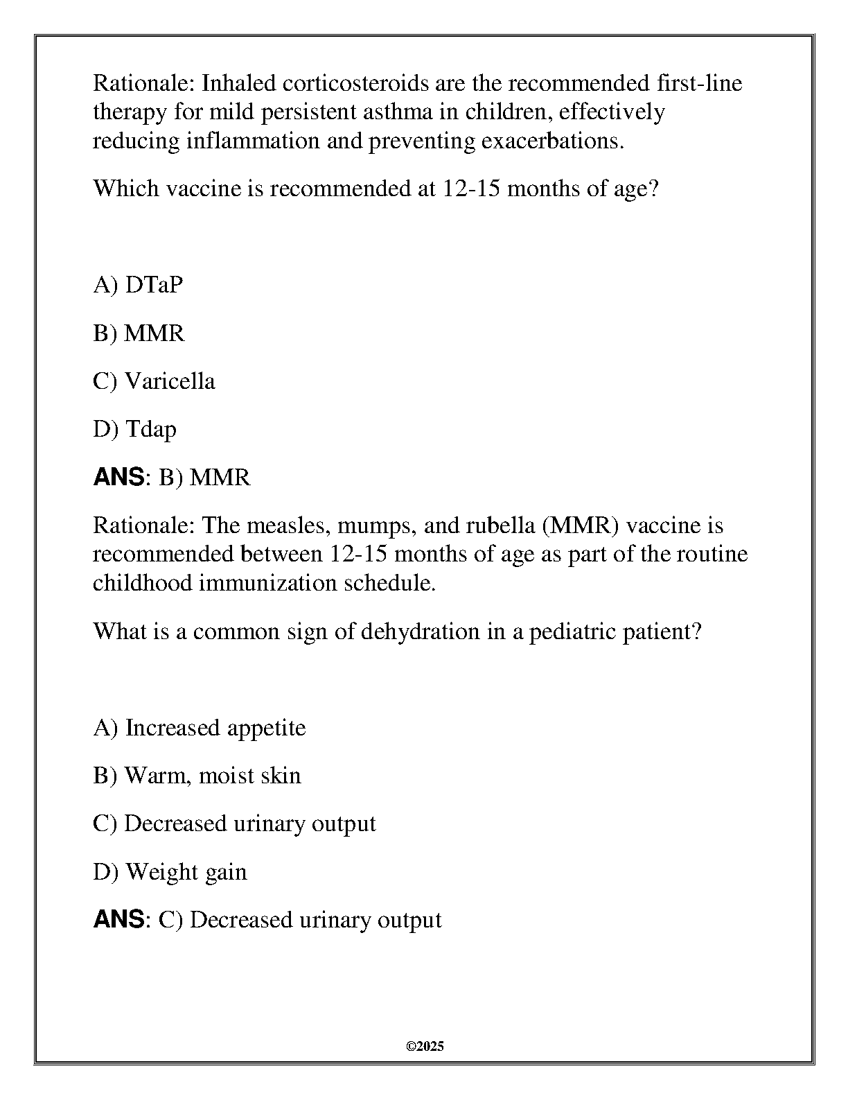 NURS 6830 Pediatric Primary Care OA Review 2025 Q&A Guide