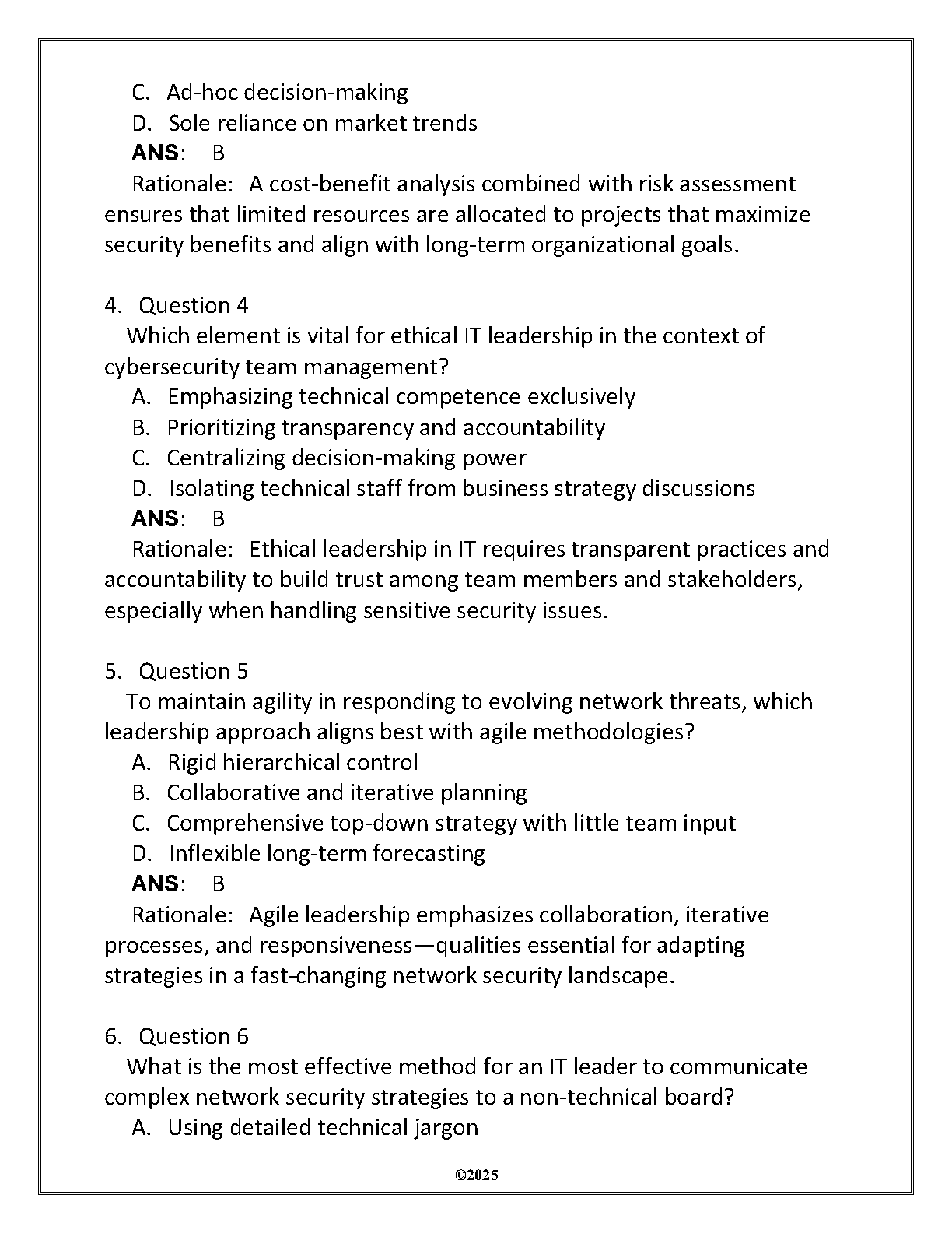 WGU D370 IT Leadership Test Bank and Answers IMG-3
