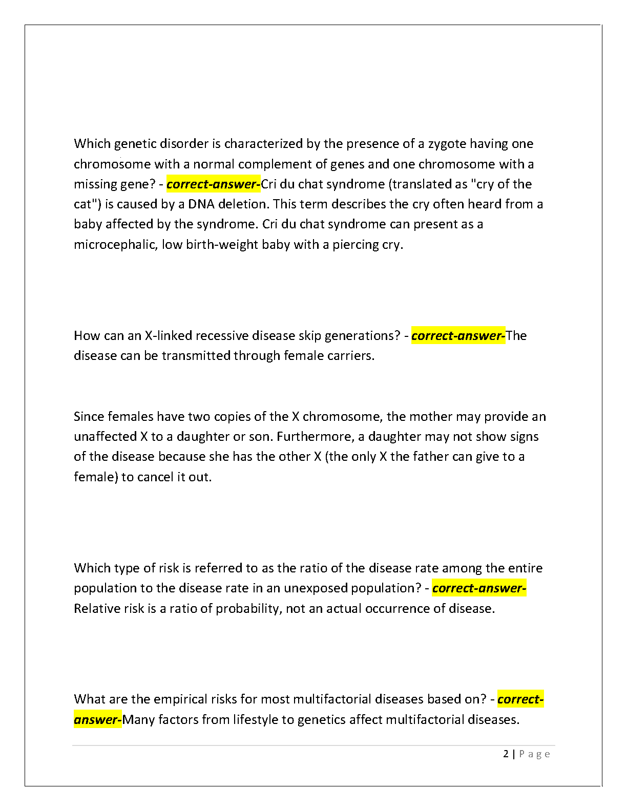 WGU D115 Pathophysiology Exam Questions and Answers