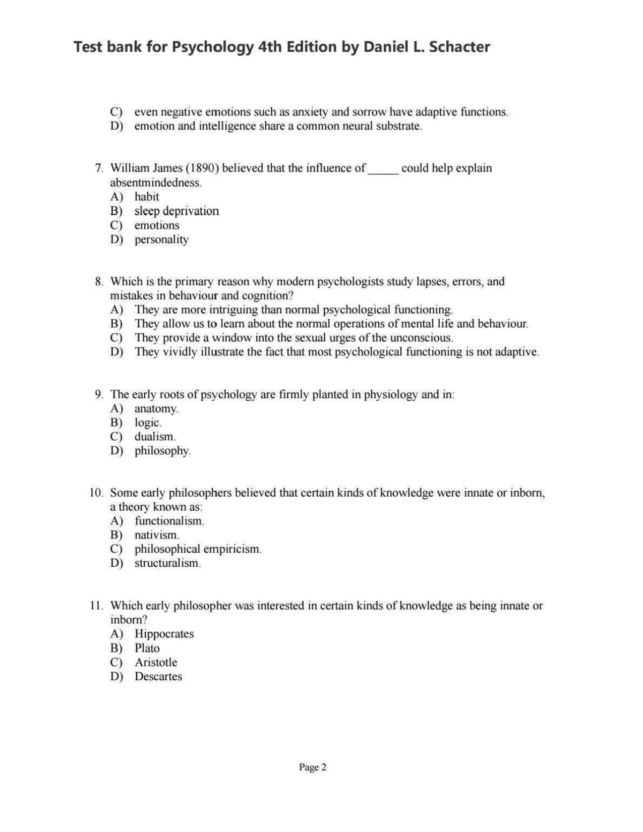 Psychology 4th Edition TEST BANK IMG-3