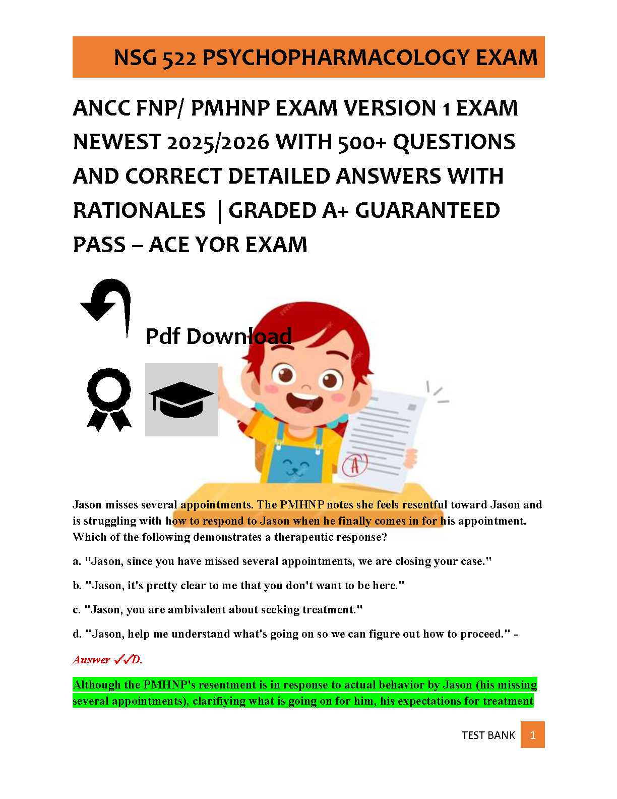 NSG 522 Psychopharmacology Exam Prep 2026-27