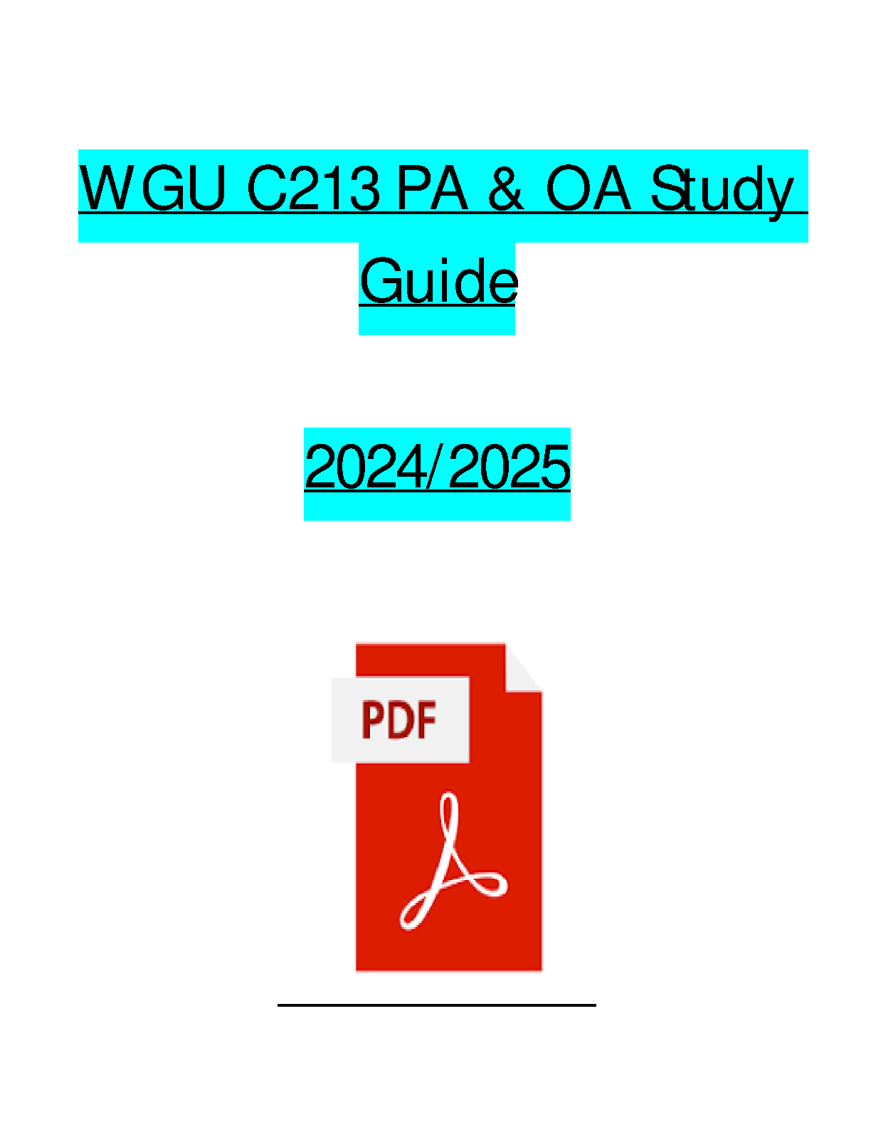 WGU C213 Pathophysiology Study Guide 2024-2025 IMG-1