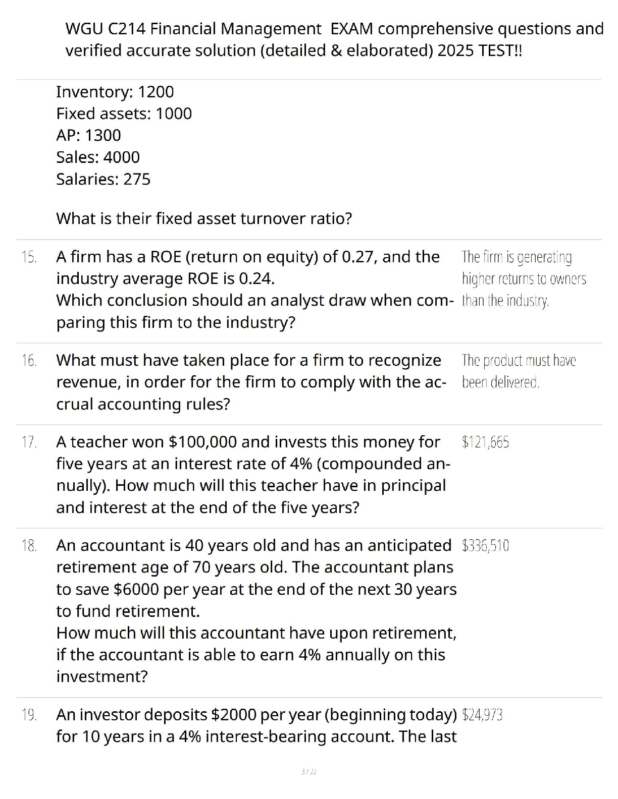 WGU C214 Financial Mgmt Study Guide 2025/2026 Q&A IMG-3
