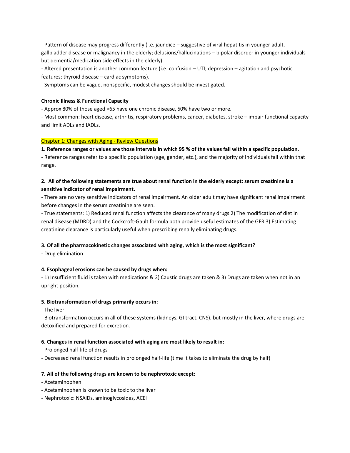NR 601 Midterm Study Guide: Gerontological Nursing Key Concepts IMG-1