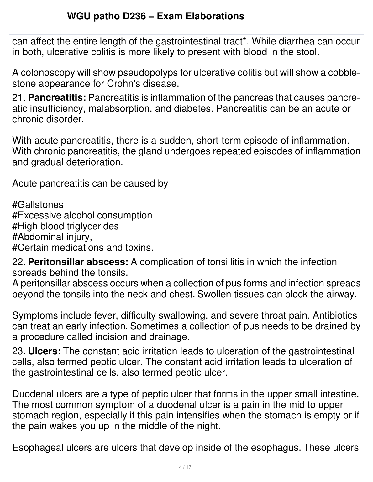 WGU D236 Pathology Exam Elaborations Study Guide IMG-1